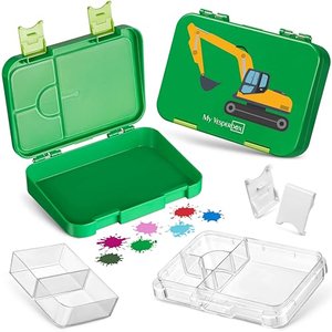 My Vesperbox – Len - Bento Box Kinder - Lunchbox mit 4+2 Fächern - extrem robust – Brotdose – Brotbo