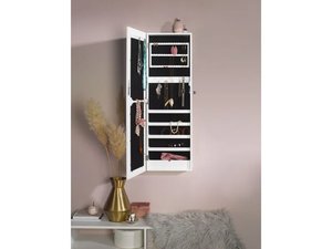 Spiegel-Schmuckschrank, samtig gepolstert