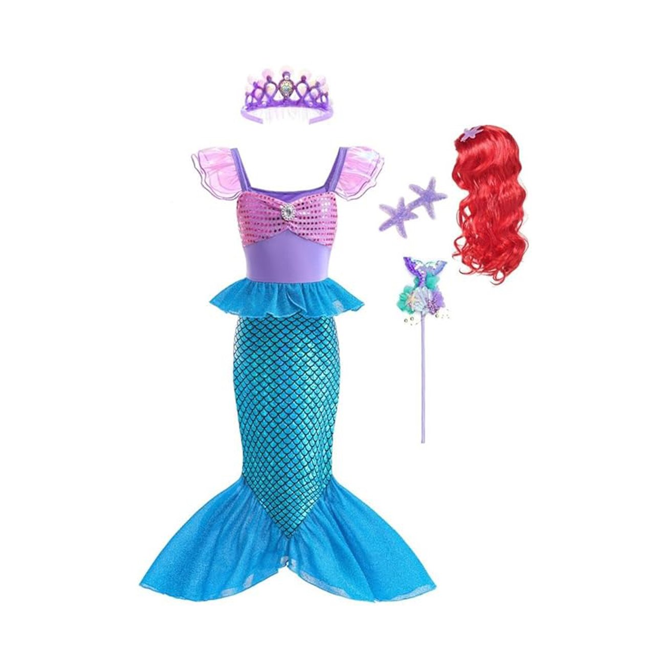 Meerjungfrau Arielle Kostüm (inkl. Accessoires)