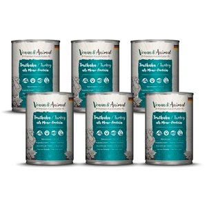 Venandi Animal Premium Nassfutter für Katzen, Truthahn als Monoprotein, 6 x 400 g, getreidefrei und 