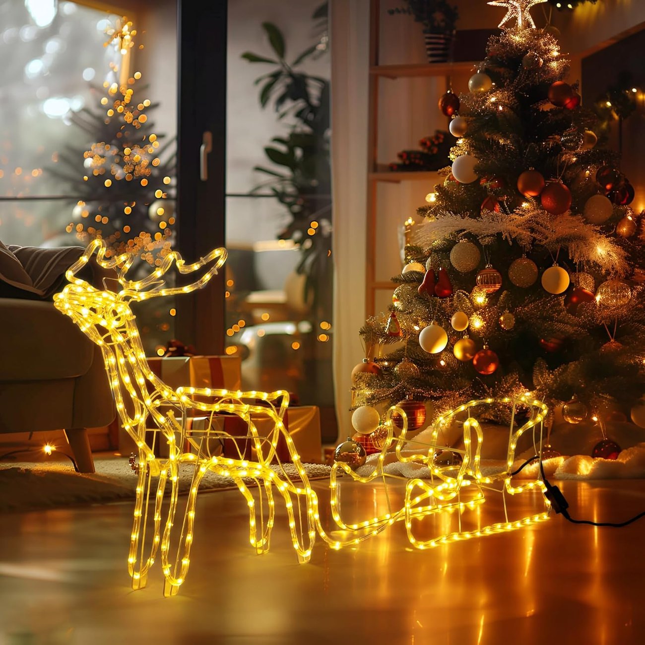 Zlinke Weihnachtsbeleuchtung Rentiere