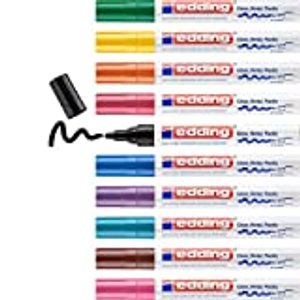 edding 750 Glanzlackmarker Set - mehrfarbig - 10 bunte Lackmarker - Rundspitze 2-4 mm - Lackstift fü