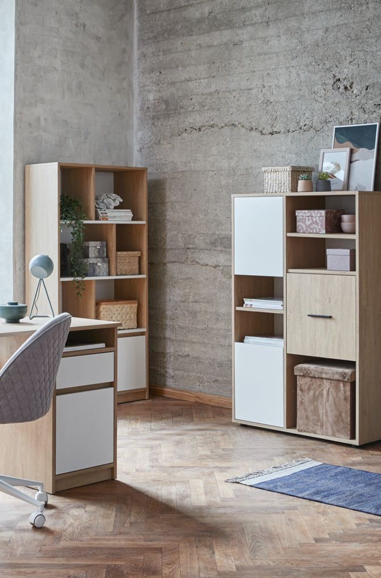 Bücherregal BILLUND weiß/eiche