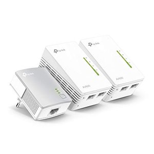 TP-Link WLAN Powerline Adapter Triple Set TL-WPA4220T KIT(600Mbit/s, WLAN 300Mbit/s, Wi-Fi Clone, Fa