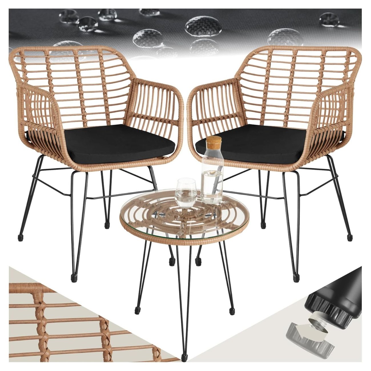 tectake Outdoor Rattan Sitzgruppe