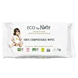 Eco by Naty Parfümfreie Baby-Feuchttücher, 672 Stück (12 Packungen mit je 56), pflanzliche kompostie