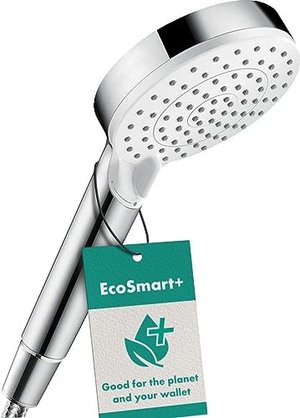 hansgrohe Crometta Duschkopf, super wassersparend 6l / min, 2 Strahlarten, Weiß/Chrom