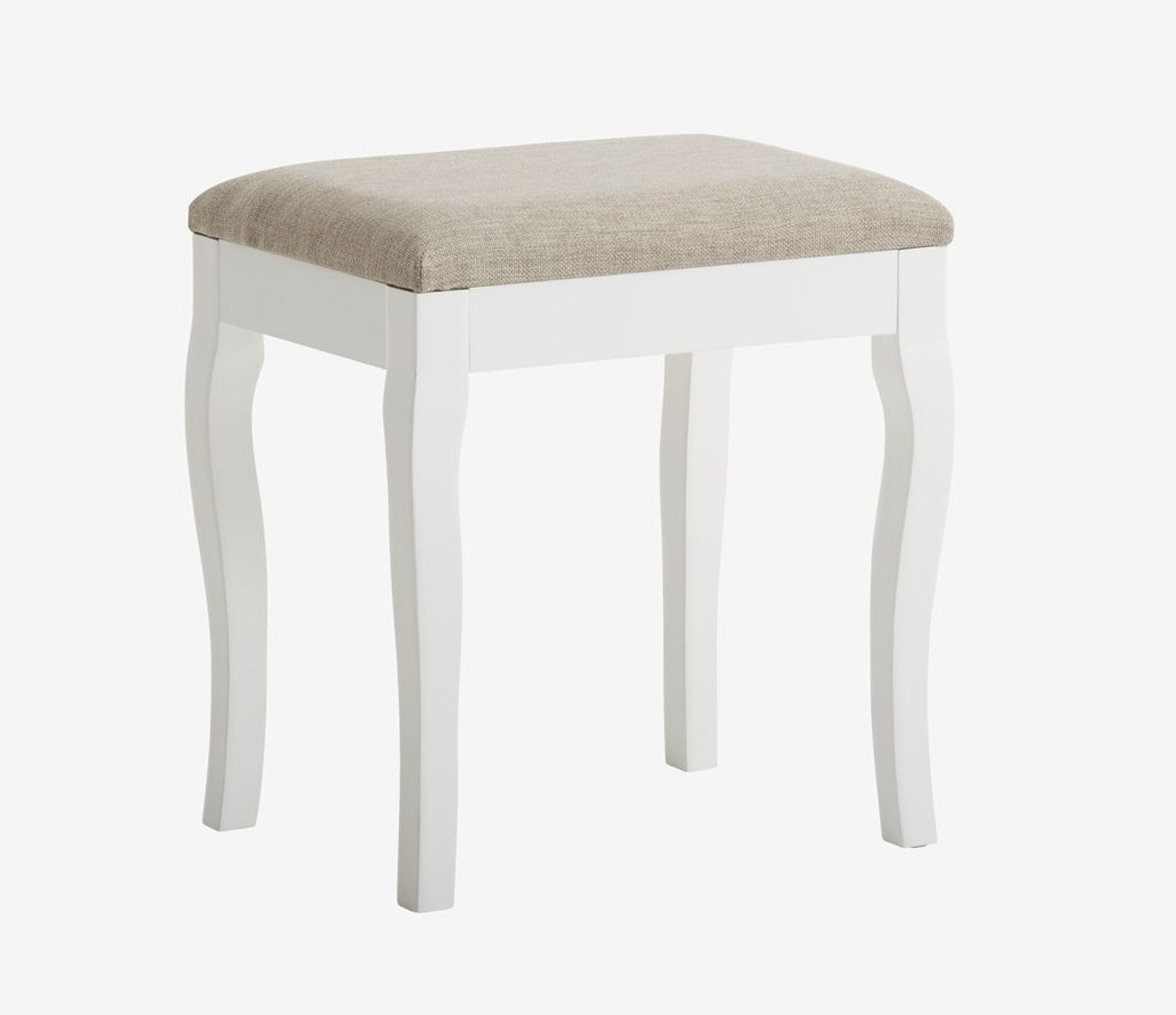 Hocker MALLING weiß/Stoff beige