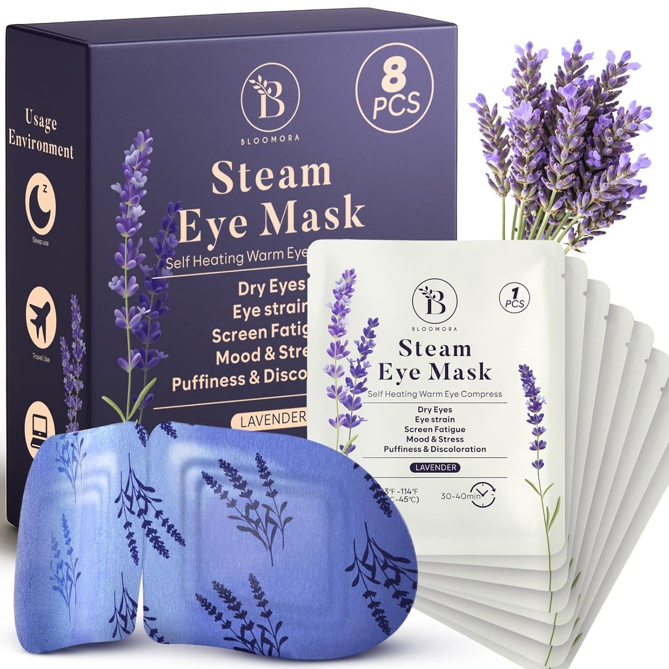 Selbstwärmende Lavendel-Augenmaske