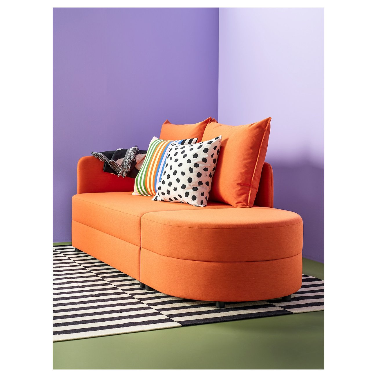 LINDÅKRA 2er-Bettsofa - Knisa leuchtend orange