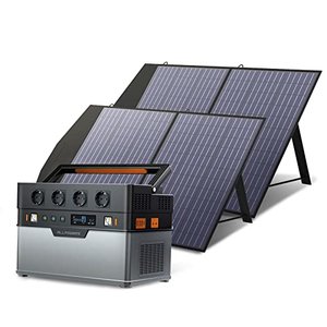 ALLPOWERS S1500 Solargenerator 1092WH Tragbare Powerstation, mit 2* 100W Solarpanel, 4*230V 1500W AC