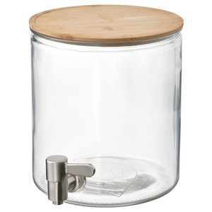 IKEA 365+ Gefäß mit Zapfhahn - Bambus/Klarglas 4 l