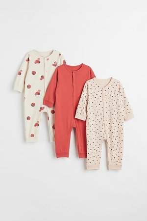 3er-Pack Baumwollpyjamas