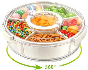 YIYICO Snackbox mit Fächern Snackteller mit Deckel