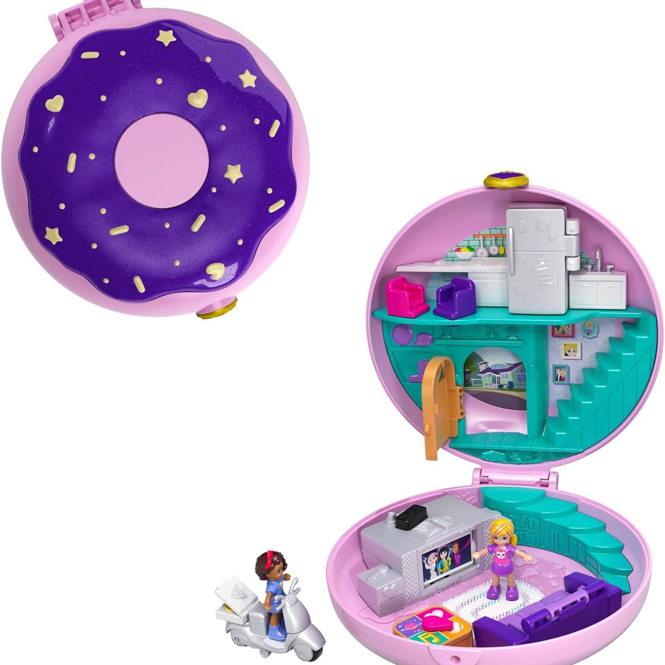 Polly Pocket GDK82 - Pyjamaparty Donut Wohnzimmer