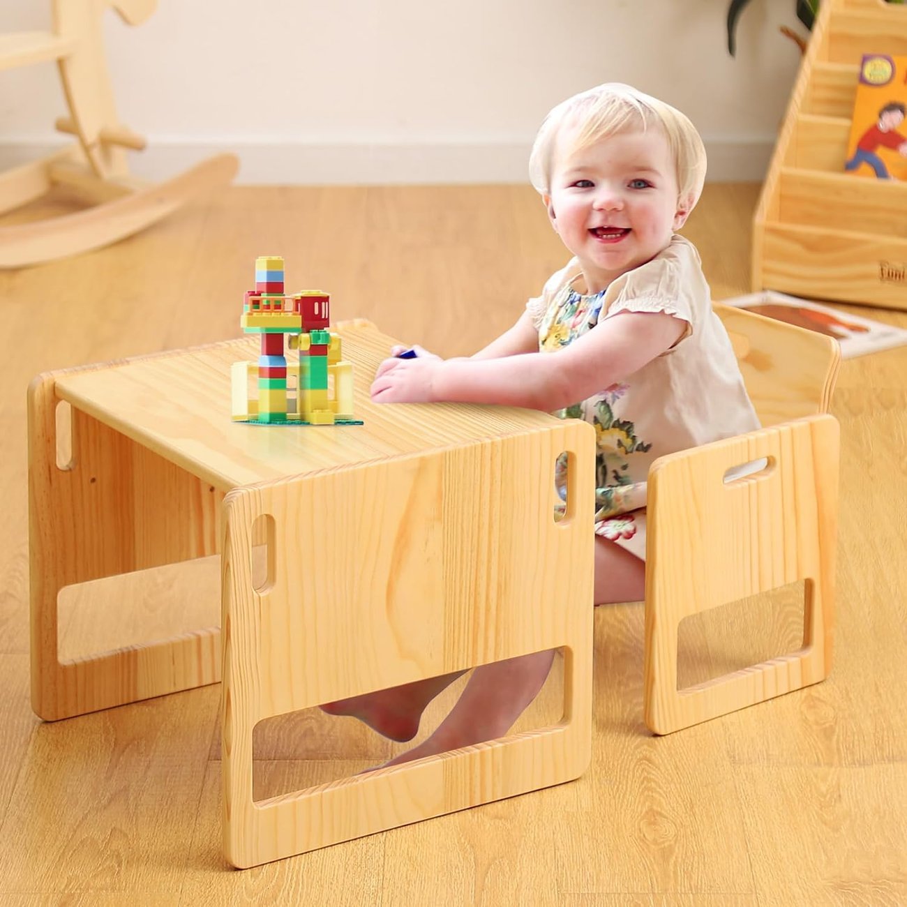 Funlio Montessori Beikosttisch und Stuhl-Set