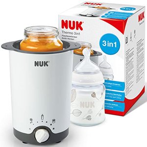 NUK Thermo 3 in 1 Flaschenwärmer, zum einfachen, sicheren und schonenden Erwärmen, Auftauen und Warm