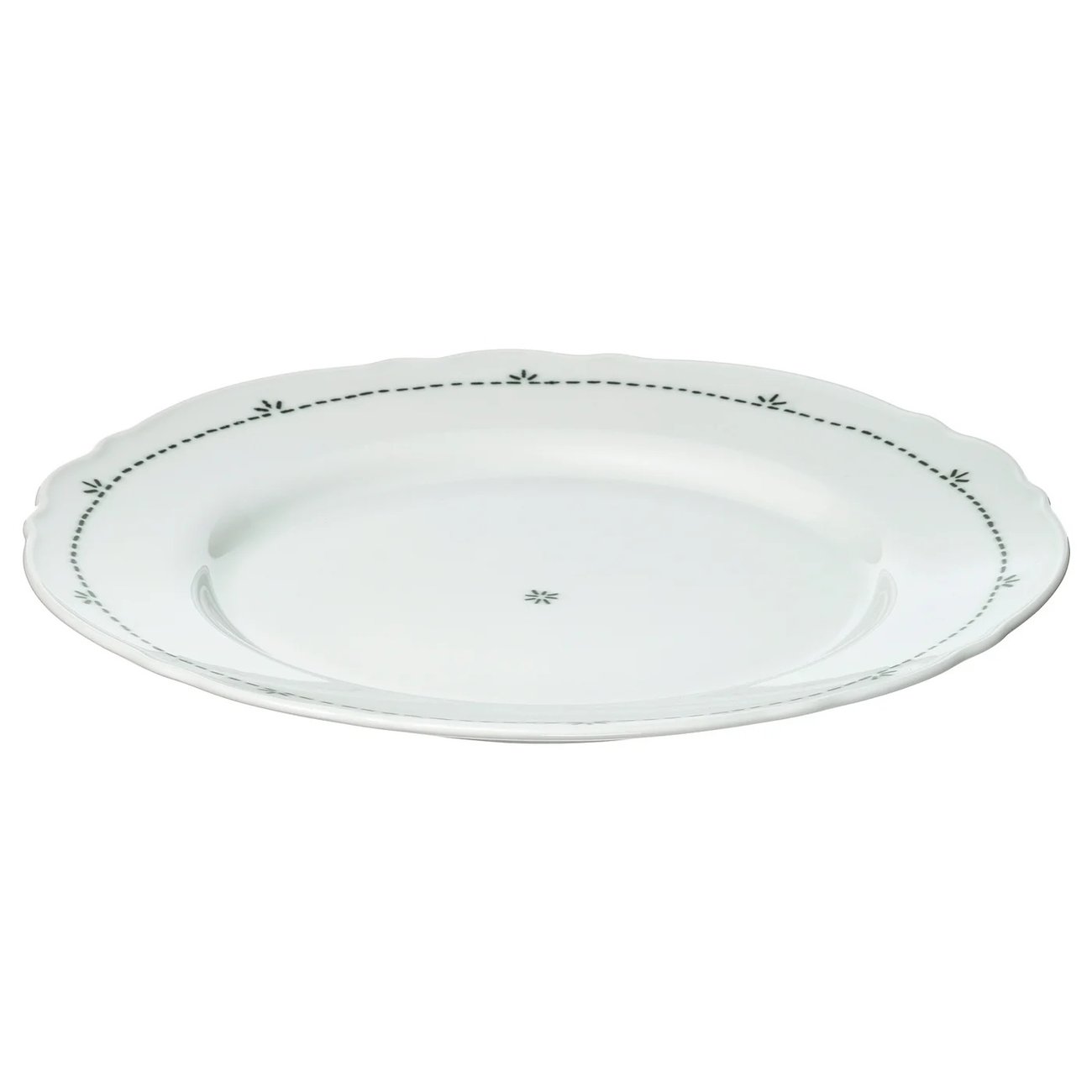 UPPLAGA Teller - gemustert/weiß 28 cm