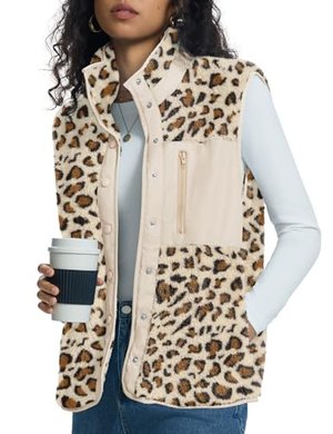 Teddy-Weste mit Stehkragen