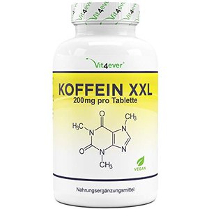 Koffein Tabletten mit je 200 mg - 500 Tabletten - Laborgeprüft (Wirkstoffgehalt & Reinheit) - Ohne u