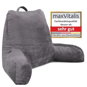 maxVitalis Lesekissen für Bett und Sofa mit Armlehnen