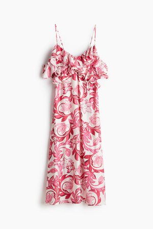 Cold-Shoulder-Kleid mit Volant - Weiß - Damen