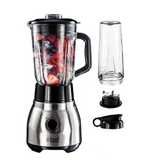 Russell Hobbs Smoothie Maker aus Stahl und Glasl, inkl. To-Go-Becher & Deckel