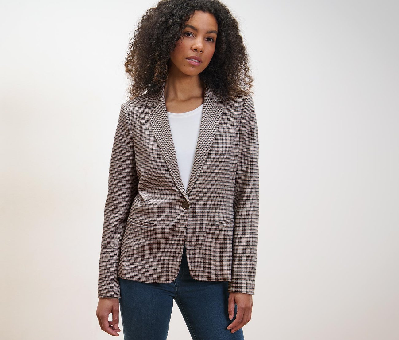 Karierter Sweatblazer, Gr. 36-46