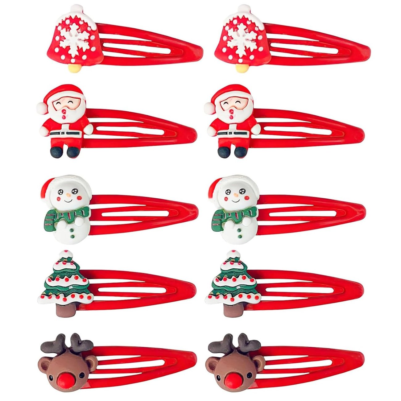 10 Stück Weihnachts-Haarspangen