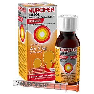 Nurofen Junior Fieber- und Schmerzsaft Erdbeere 4%, 150 ml Lösung