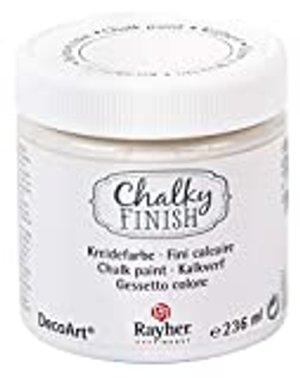 Rayher 38868102 Chalky Finish auf Wasser-Basis Kreide Farbe für Shabby-Chic, weiß, 236 ml