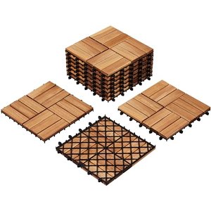 Yaheetech Holzfliesen Akazie, 10er Set-0,96 m²