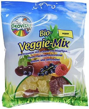Ökovital Bio-Fruchtgummi Veggie-Mix, vegan, glutenfrei, laktosefrei, 12er Pack (12 x 100 g)