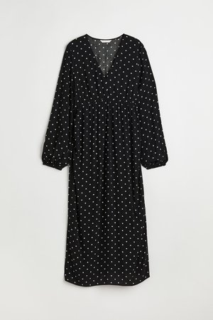 MAMA Kleid mit V-Ausschnitt - Schwarz - Damen