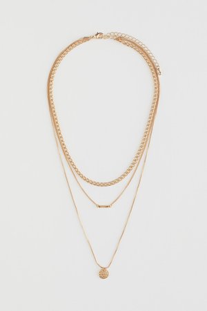 Dreireihige Halskette - Gold - Damen