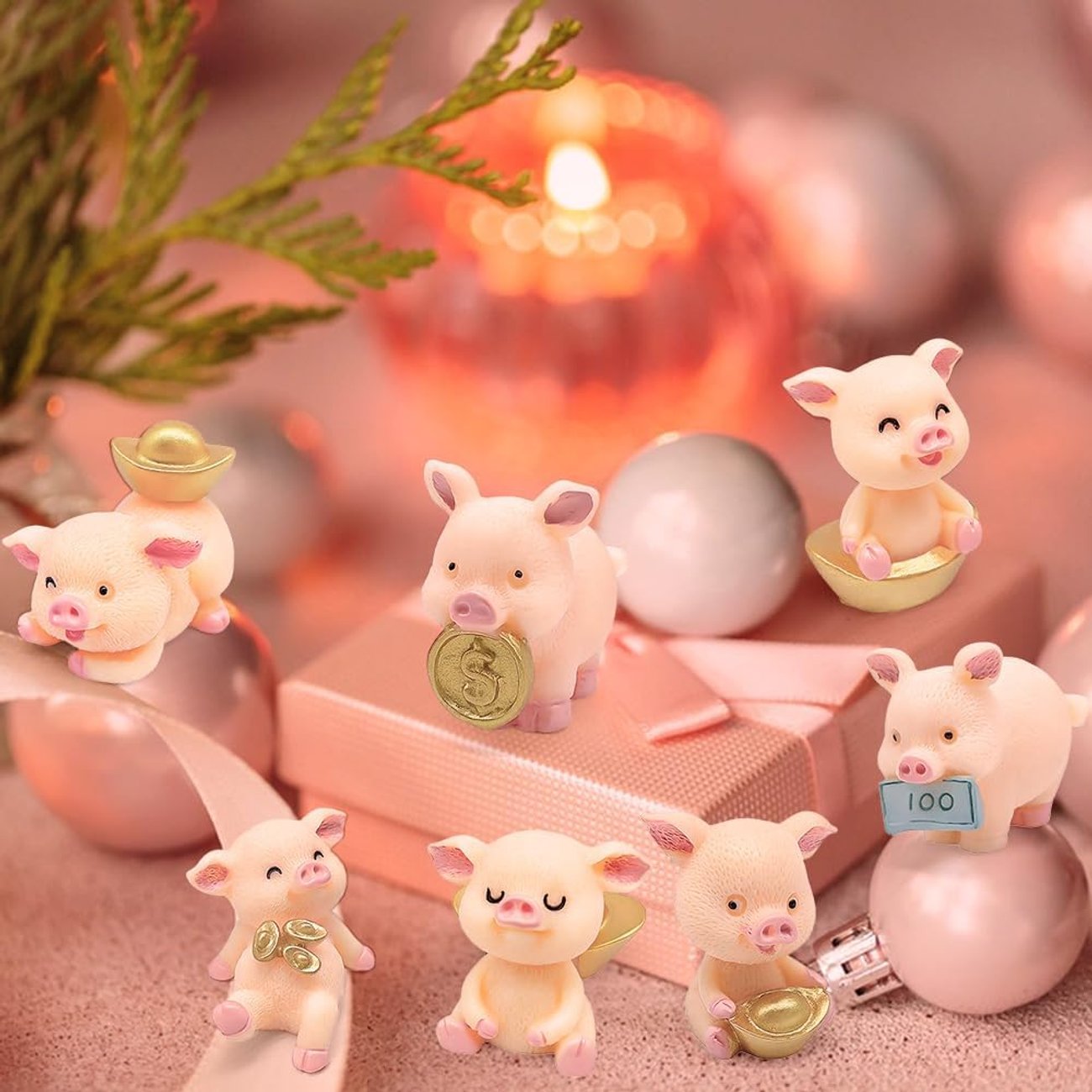 Verschiedene Glücksschweinchen