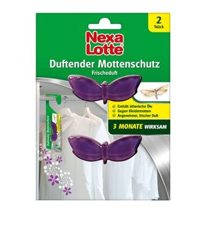 Nexa Lotte Duftender Mottenschutz, bekämpfend und abwehrend, 3 Monate Langzeitwirkung, 2 Hänger