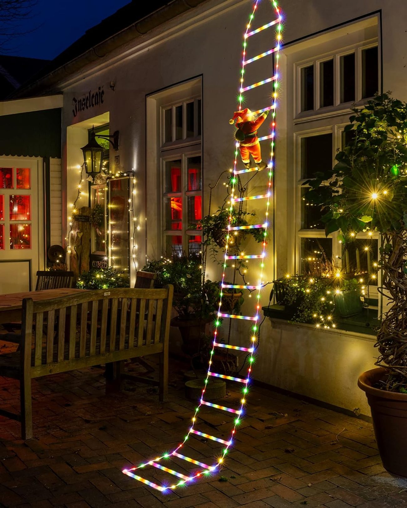 LED Weihnachtsmann Leiter Lichterkette