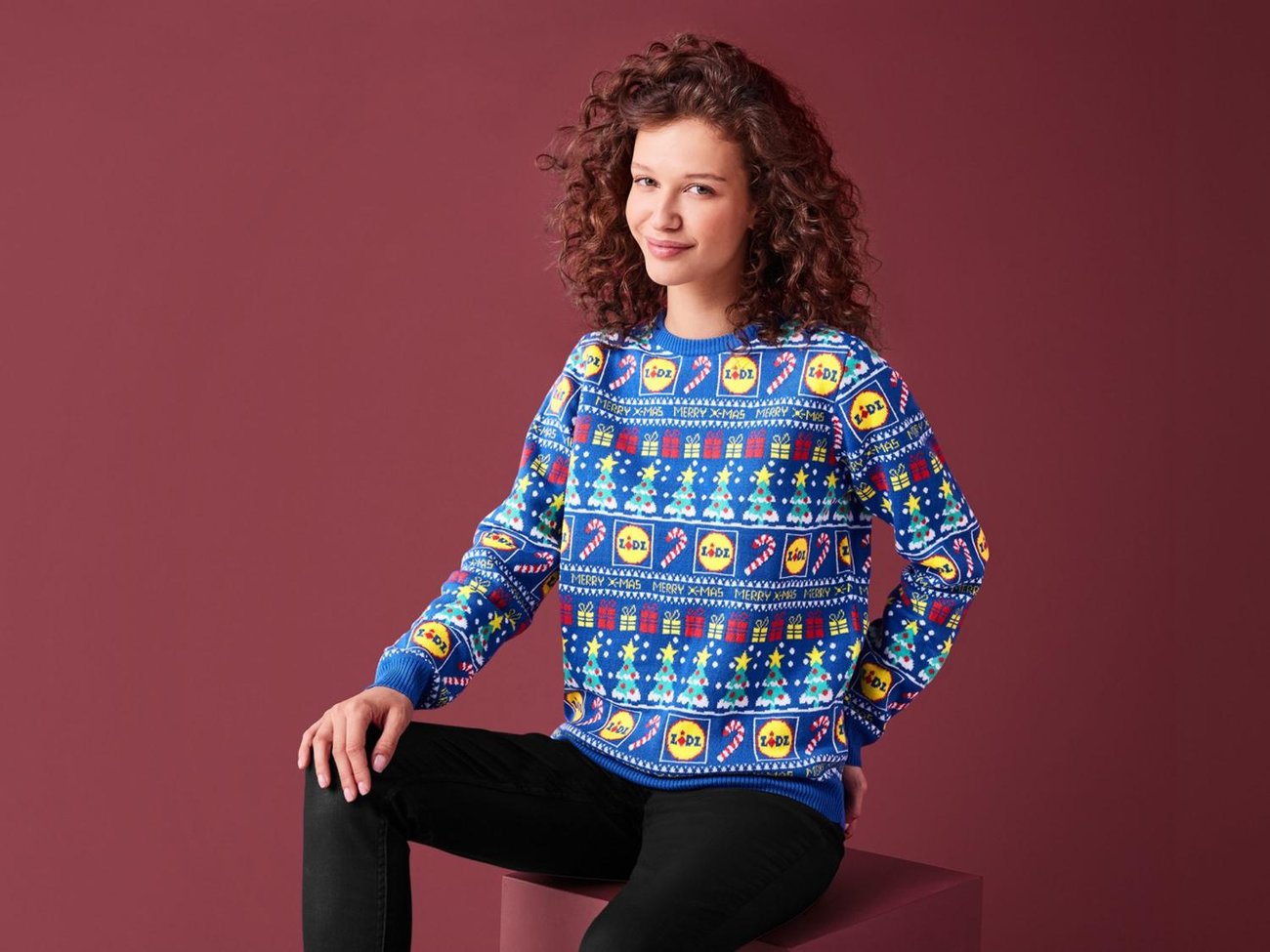 esmara Damen Weihnachtspullover mit Jacquard-Muster