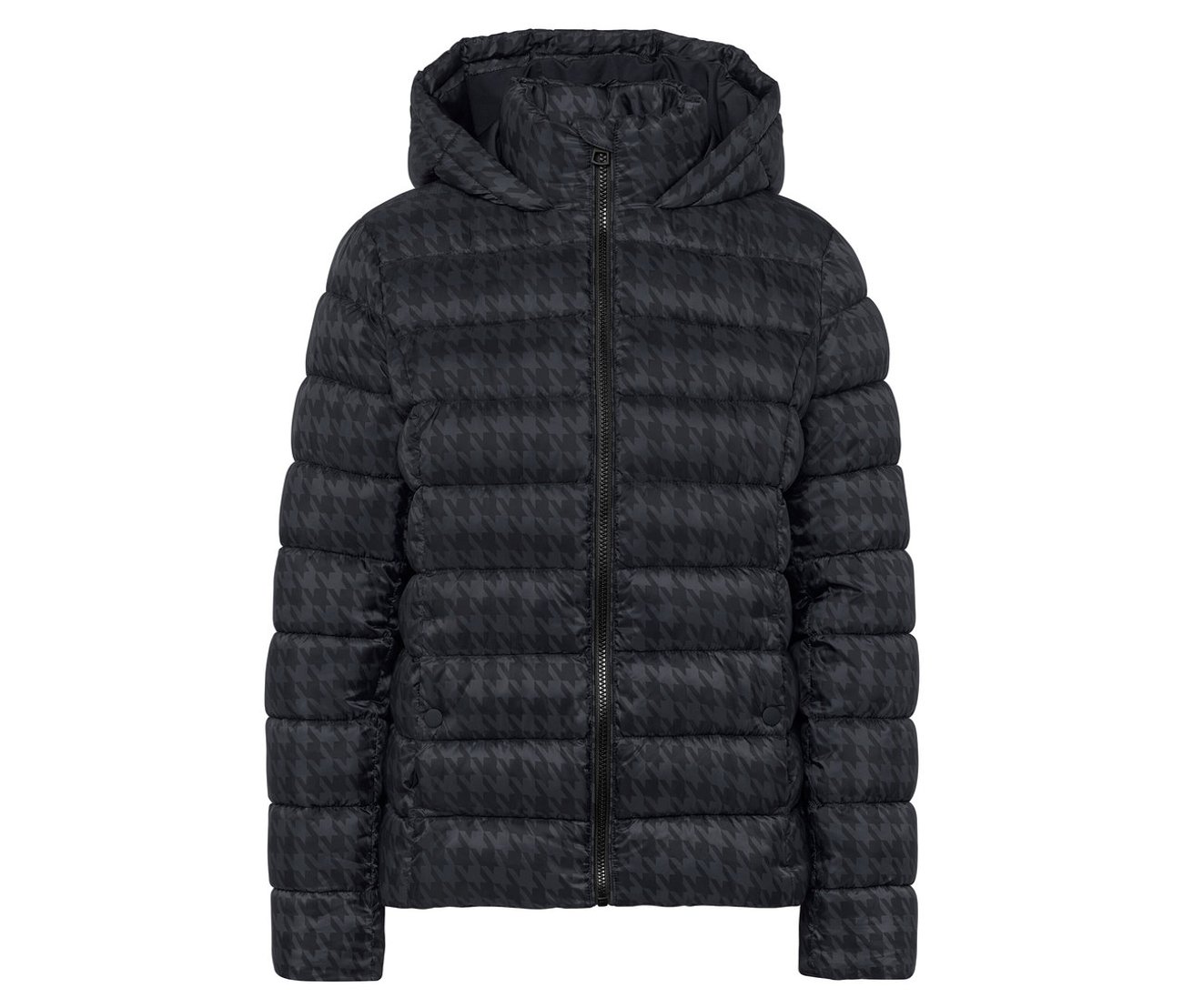 Bedruckte Steppjacke mit Kapuze