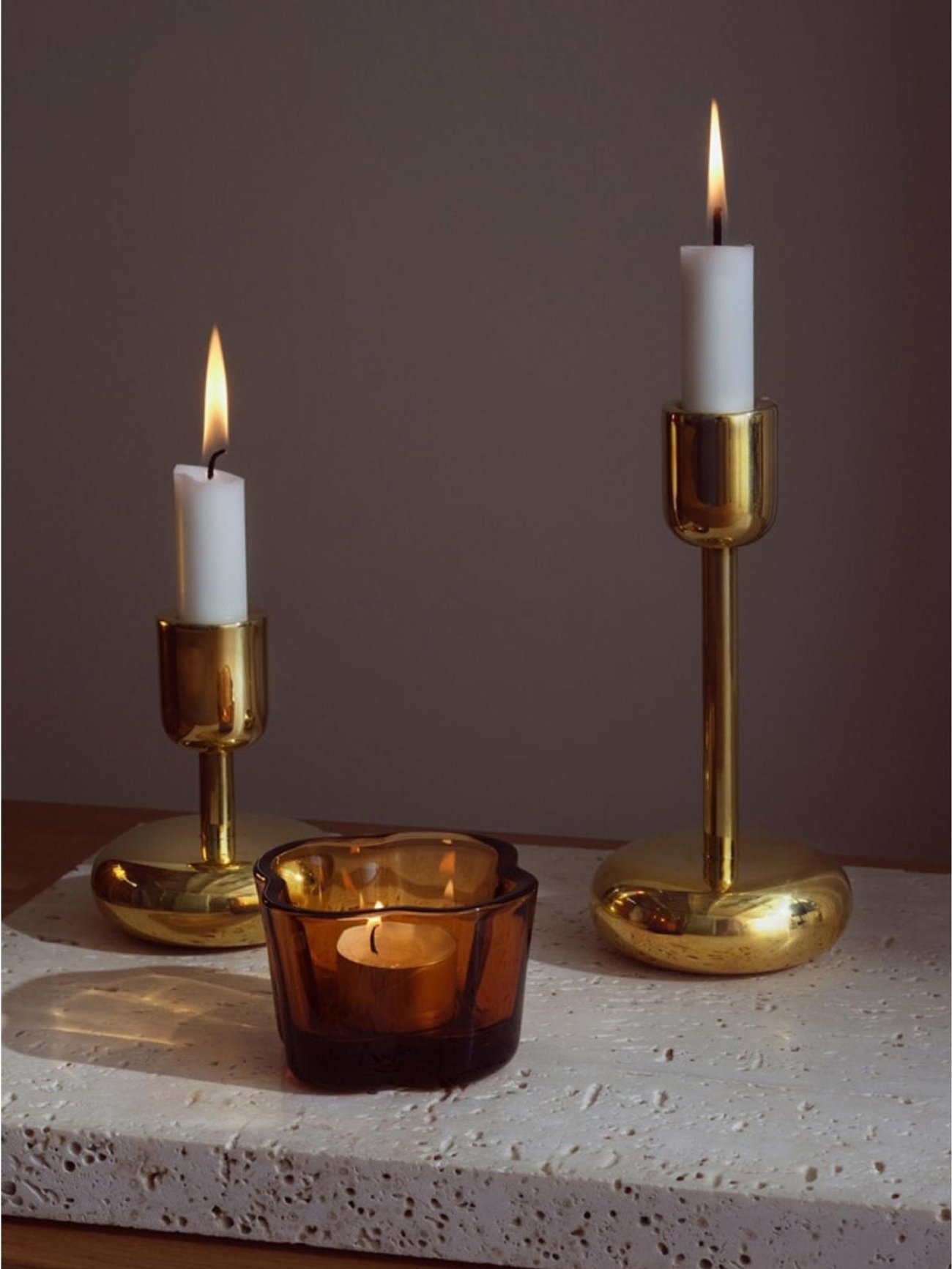 Kerzenhalter aus Messing, 2er-Set