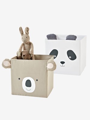 Vertbaudet 2er-Set Aufbewahrungsboxen, Panda + Koala