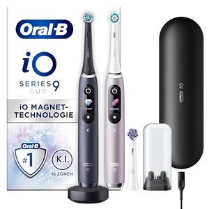 Oral-B iO Series 9 Elektrische Zahnbürste/Electric Toothbrush, Doppelpack & 3 Aufsteckbürsten