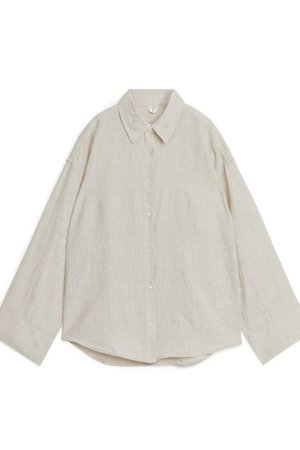 Leinenhemd - Beige - Damen