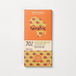 fairafric 70% Bio-Zartbitterschokolade & Kakaosplitter (6 x 80 gr)