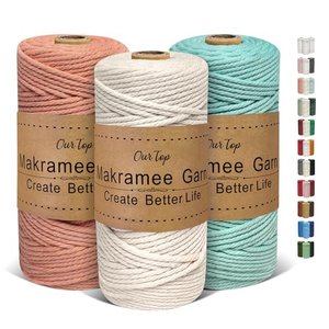 OurTop Premium Makramee Garn 3er Set, 3mm x 100m Macrame Cord Makramee