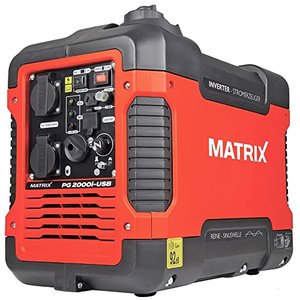 Matrix PG 2000i - Inverter-Stromgenerator, Benzin, 4-Takt, max. 2000 Watt - 2xSteckdosen, 2xUSB