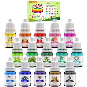 Lebensmittelfarbe - 15 Flüssige Lebensmittel Farben Set - Hochkonzentrierte Food Coloring  - 6ml jed