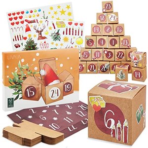 Adventskalender zum Befüllen: Schöner DIY Adventskalender zum Selbstbefüllen mit Kartons und festlic