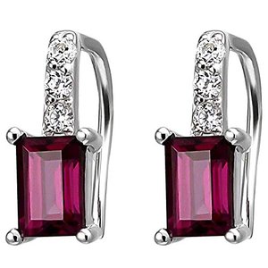 Jobo Damen-Ohrhänger aus 925 Sterling Silber mit Rhodolith